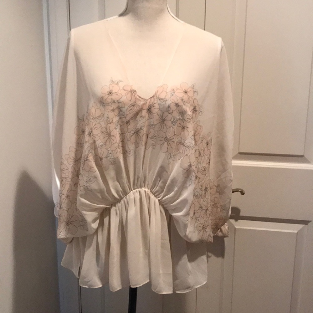 Sheer floral blouse